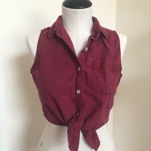 Hollister crop tie front